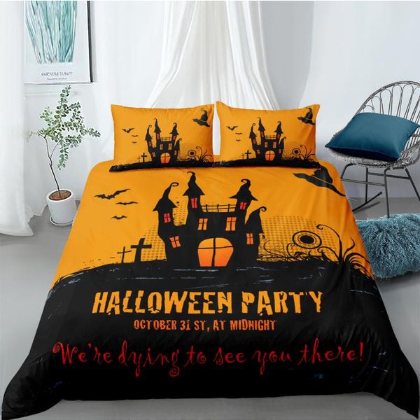 

bedding sets 3d halloween quilt cover set festival comforter covers pillow sham full double single twin  king size 180*210cm beddings