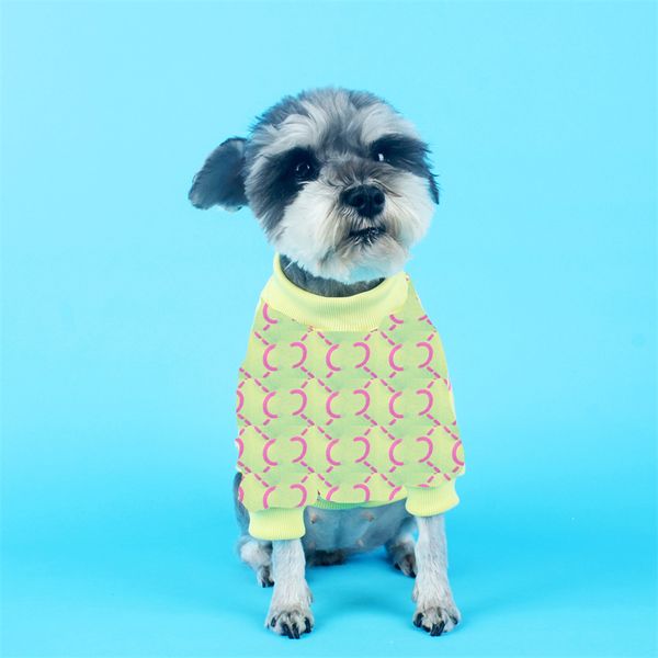 Moda cão vestuário letras completas Imprimir Pet Sweater Respirável Primavera Soft Filhote de cachorro suéteres Cães Roupas
