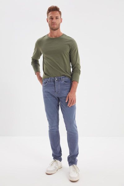

men's jeans trendyol male slim fit tmnaw22je0028, Blue