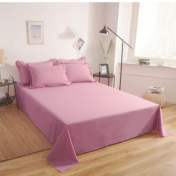 

bedding sets solid color bed sheets with 2pcs pillowcase skin-friendly thin king/ 160/200/230cm four seasons f0504