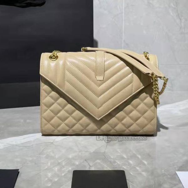 

chain crossbody designer bag 7a quality calfskin caviar genuine leather quilted cross body women purses shoulder handbags envelope bags