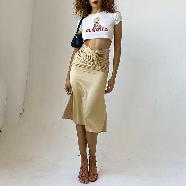 

skirts fantoye 2021 ruched skirt women solid high waist ruffles straight spring elegant streetwear slim party outfits, Black
