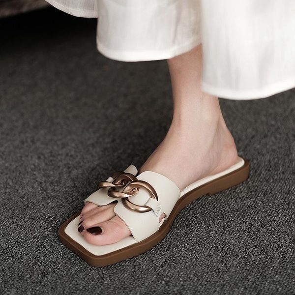 

slippers 2021 sunmer outside female fashion low heel wear-resisting, Black