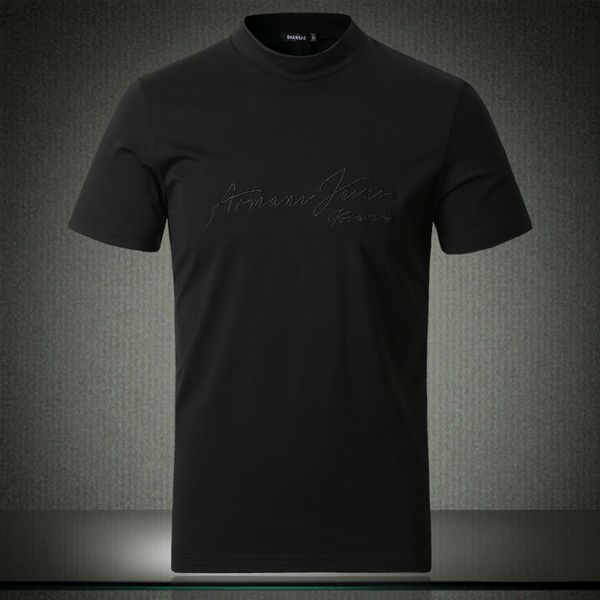 

2021 autumn new fashion men t-shirts half short sleeve orange tees big yards 5xl white black #505 xfzr