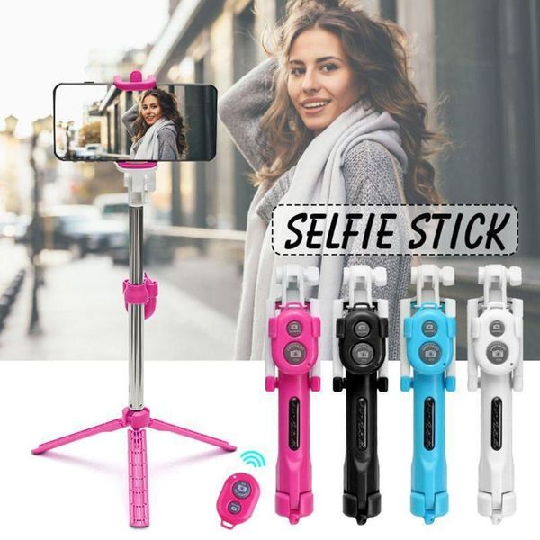 

selfie monopods wireless stick tripod bluetooth-compatible mini expandable and foldable with stand for smartphone