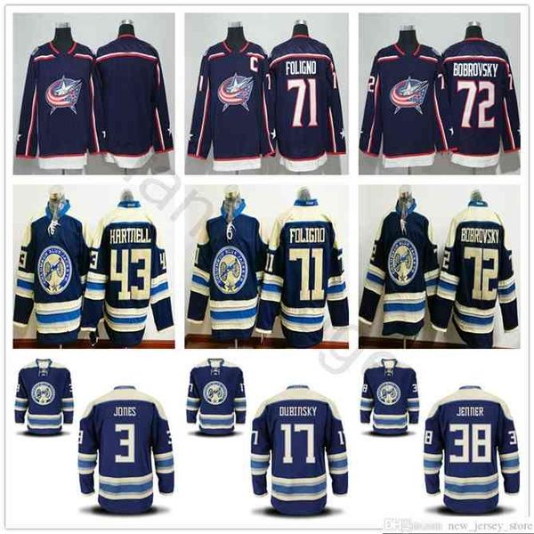 

96 new season columbus blue jackets hockey 3 seth jones 17 brandon dubinsky 38 jenner boone 71 nick foligno 72 sergei bobrovsky jerseys, Black