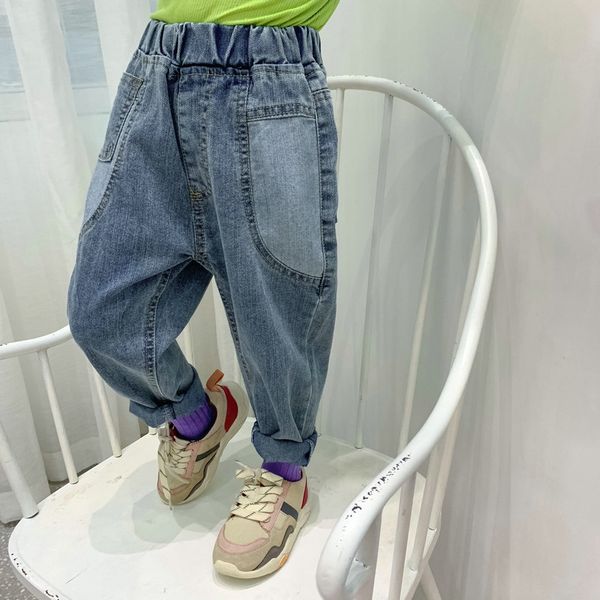 

childrens pants water-washed jeans trousers trousers autumn wear new childrens wear girl pants kid autumn, Blue