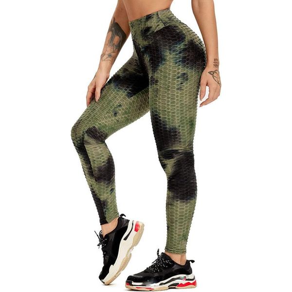 

women's leggings women ink tie-dye print pants slim hip lifting exercise bottom jeggings high waist fitness push up legging mujer #20, Black