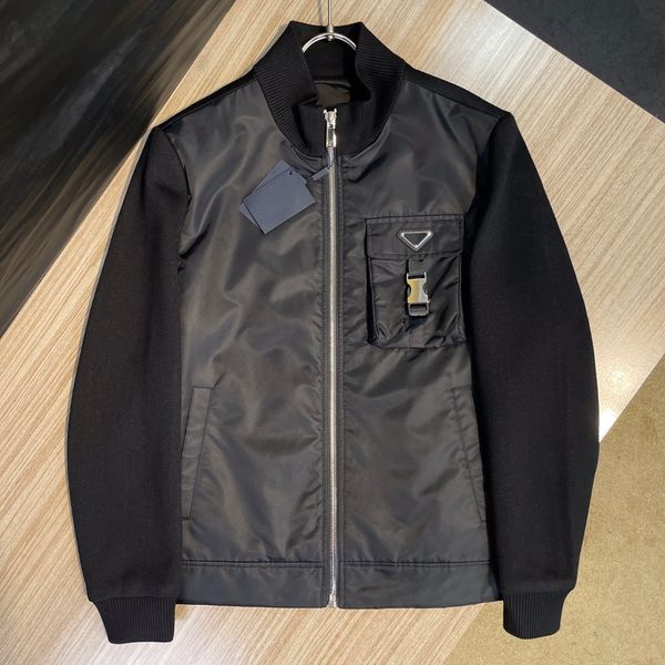 

2021 Autumn and winter luxury men's bomber ets high quality multi pocket stitching digner stylish stand collar windproof mens casual coat, Black;brown