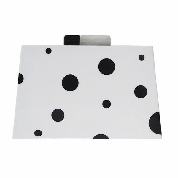 

women lady acrylic black white box clutch handbag evening bag party prom purse x7xc