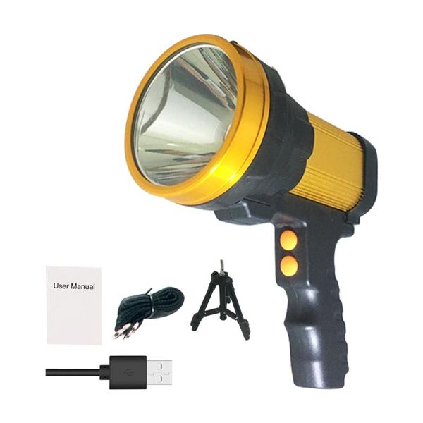 

portable lanterns aluminum alloy spotlight powerful cordless outdoor usb rechargeable super bright led searchlight emergency