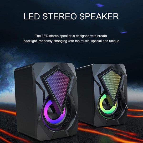 

rgb stereo speaker computer led backlight usb wired speaker lapdesknotebook tv audio media sound equipment