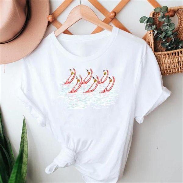 

and women flamingo beach animal men t shirts short sleeve summer tshirts cartoon 90s casual clothes graphic lady print, White;black
