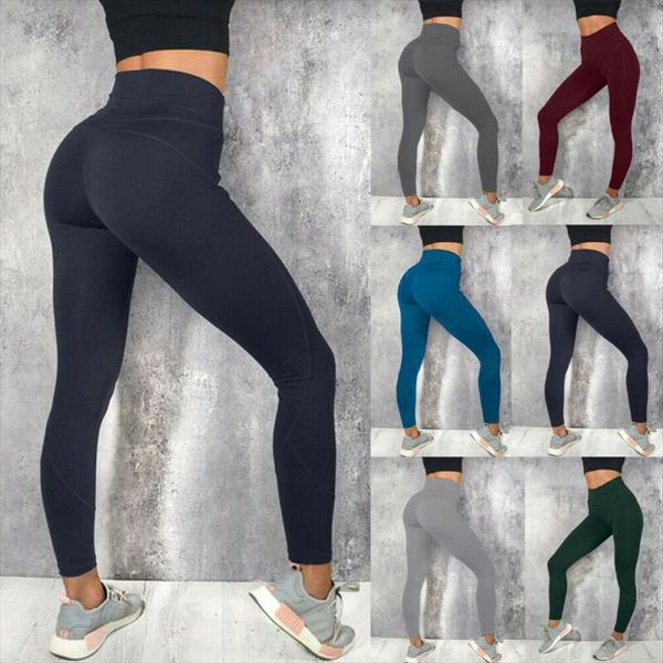 

fashion high waist solid womens legging black red sports running jogging fitness gym stretch ladies