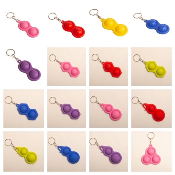 

2021 push pop bubble fidget keyring 3 2 balls autism special needs stress reliever fidget simple dimple toy key chain holder gift g20201