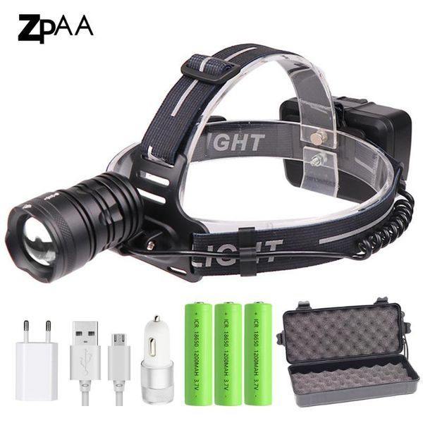 

led xhp70 high power led head torch zoom headlamp head lamp usb rechargeable lantern headlight outdoor waterproof