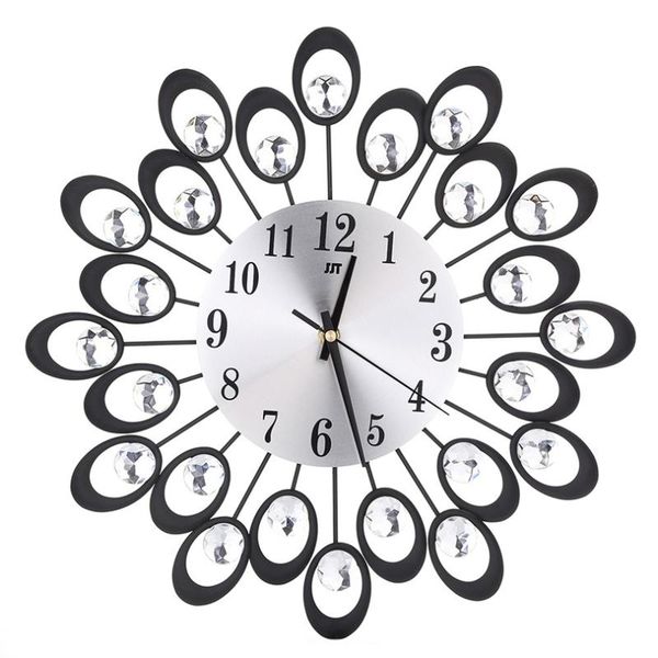 

wall clocks 3d clock diamonds non-ticking silent dazzling metal for home kitchen office diameter 37" living room decor