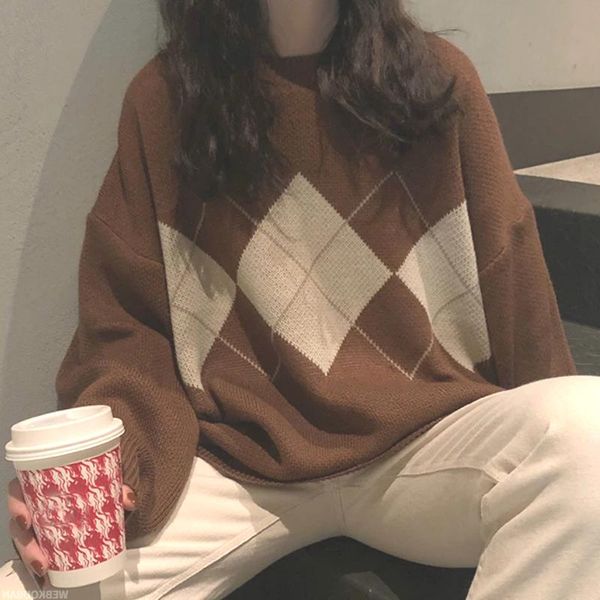 

women's sweaters women knitted sweater fashion oversized pullovers ladies winter loose college style jumper sueter mujer plus size, White;black