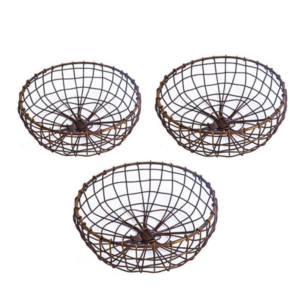 

storage baskets durable household product iron basket fruit kitchen stand dessert holder organizer bronze organization