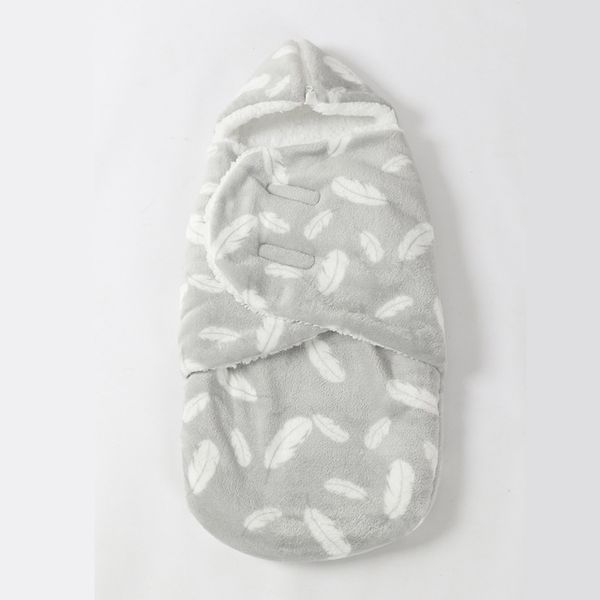 0-6Month Whiter Wrat Çift Katmanlı Polar Swaddle Bebe Zarf Için Uyku Tulumu Yenidoğan Bebek Yatak Battaniye 210309