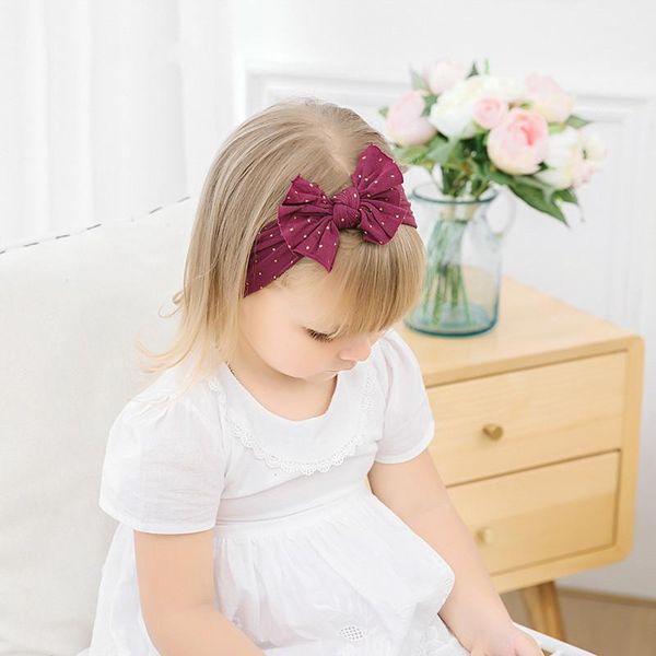 

big bow nylon headbands for girl cute bow knotted simple hairband stretch children bows for hair elastic turban hair accessories, Slivery;white