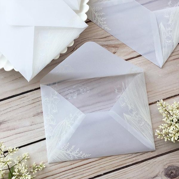 

gift wrap translucent envelope sulfuric acid paper lily of the valley pattern wedding invitation letter
