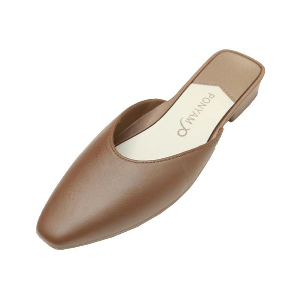 

women summer slippers 2021 new fashion casual comfort pointed toe low heels solid flats sandals ladies lazy mules slides shoes, Black