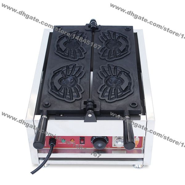 4 pcs use comercial não-vara 110V 220V mar de mar elétrico em forma de waffle maker máquina de molde de ferro