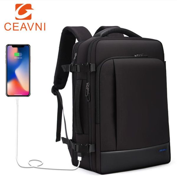 

backpack men 15.6 17.3 inch lapwaterproof usb charging male business computer bags handbag rucksack travel mochila backpacks
