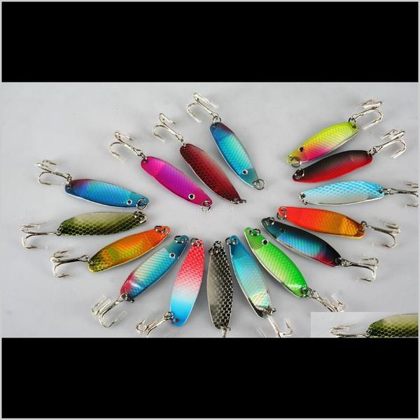 

lot 30 fishing lures spoon hooks baits 6.5g rv6jd zk86y