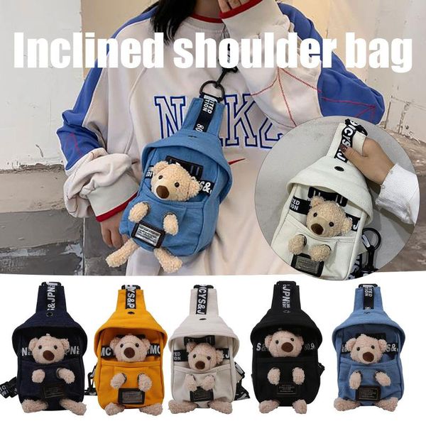 

mini canvas messenger beg cute women waist packs animal cartoon chest bag ladies fashion outdoor small handbag messenger bag#g38