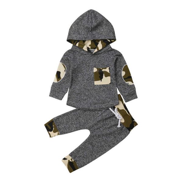 Neugeborenes Baby Mode Kleidung Set Camouflage Dinosaurios Mit Kapuze Tops Hosen Leggings Infant Bebe Jungen Outfits Kleidung G1023