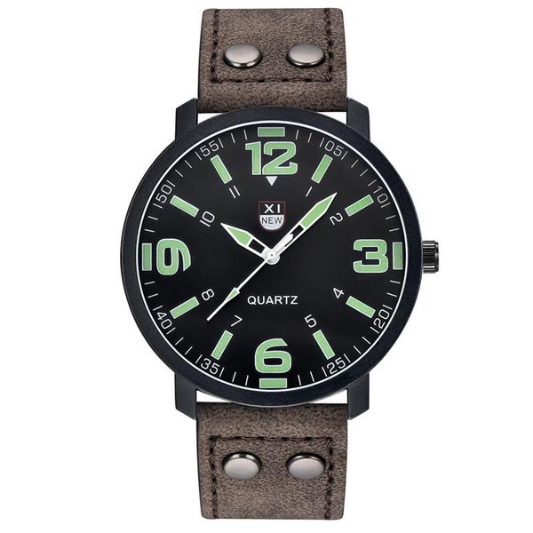 

wristwatches relogio masculino brand army watches men fashion leather band sports military luminous gifts vintage quartz clock montre homme, Slivery;brown