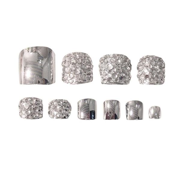 

nail art decorations 24 designed toenail sticker full cover waterproof wraps toe diy unas, Silver;gold