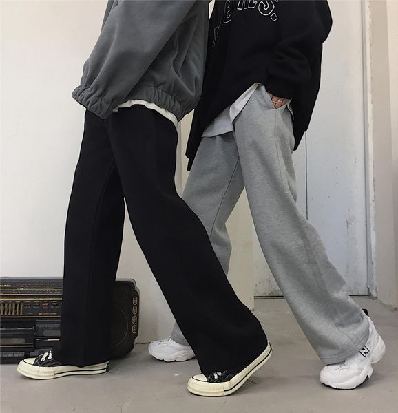 

spring summer fashion solid womens capris high waist loose wide leg women straight casual trousers plus size s 5xl, Black;white