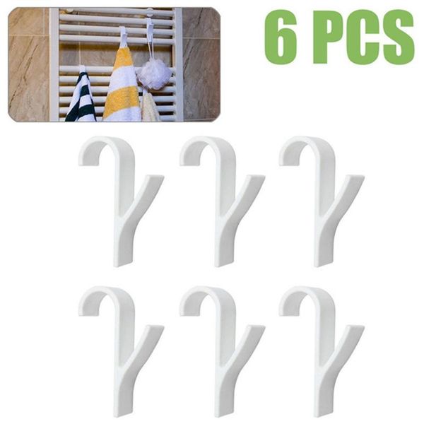 

hooks & rails 2/4/6pc white hook soft scarf rack towel hanger for heated radiator rail clothes bath holder