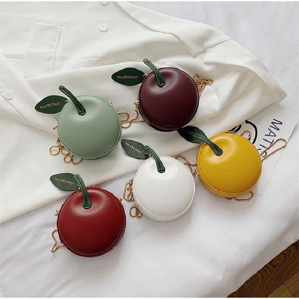 

evening bags women mini apple bag summer korean fashion small round pure color chain shoulder crossbody coin purse