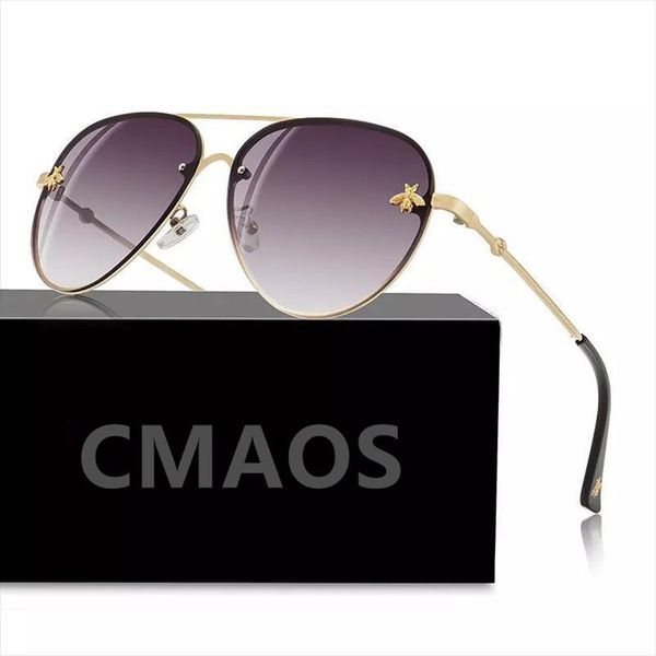 

brand design fashion women small bee sunglasses colourful rivet glasses female male outdoor traveling eyeglasses uv400, White;black