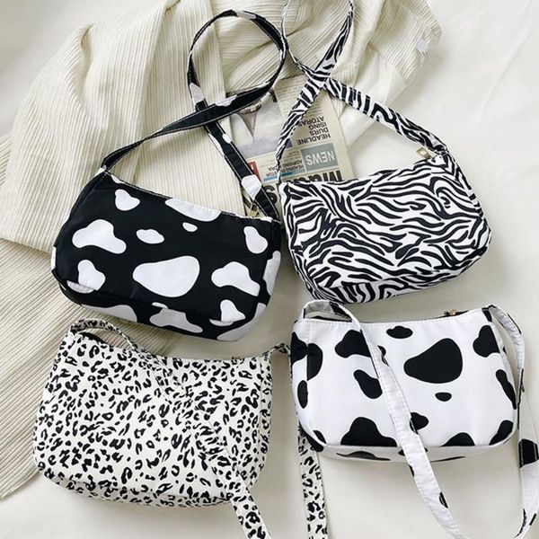 

evening bags women's bag fashion design retro cow zebra leopard printing shoulder underarm casual ladies small purse shopper handbags