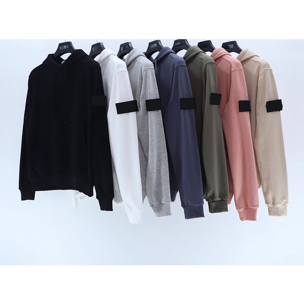 

toney 2021 sitong autumn island new men sweatshirts zipper stone pocket comfortable cotton simple couple hoodies, Black