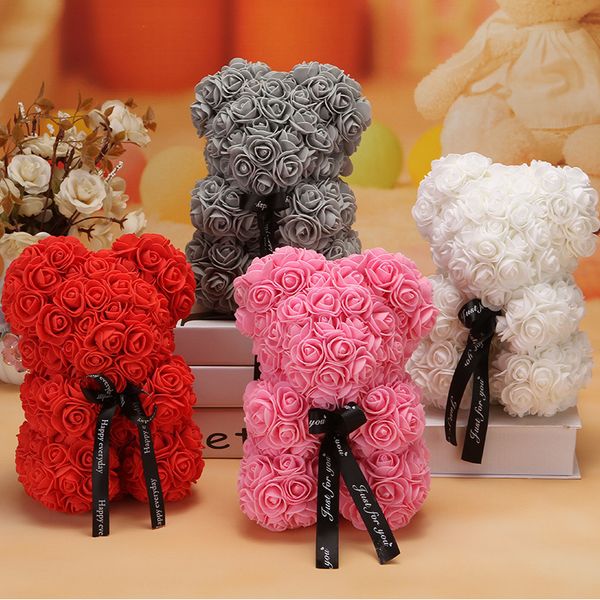 

teddy bear, red rose, artificial flowers, home decoration, 25cm, 40cm