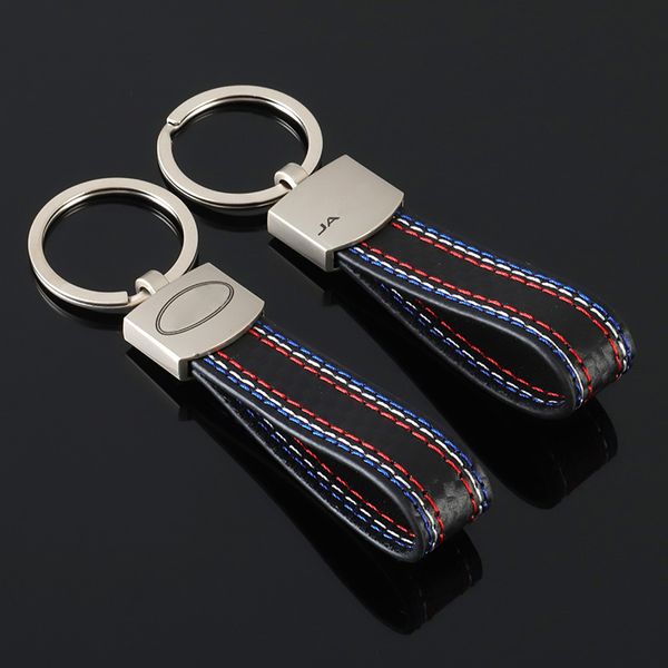 Top Design Leather Key Chain Ceam Derter Metal Keyring Клавиши для F-PACE XJ LAND ROVER FIAT ABARTH 500 MASERATI ALFA ROMEO AUTO ACSERSion