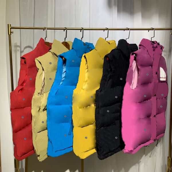 

down jacket men fashion vests rainbow letter print outerwear keep warm hip hop coats sleeveless couple jackets vest, Black;white