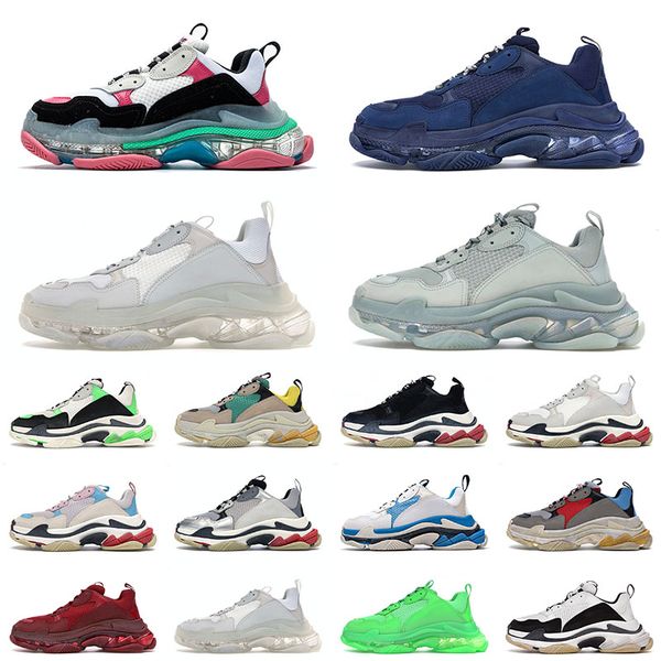 

2021 triple s sneakers running shoes mens women clear sole crystal vintage old 17fw paris balenciagas trainers sports