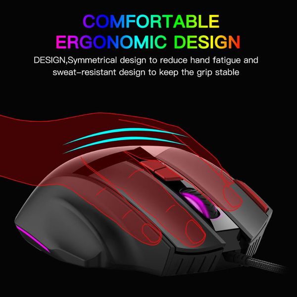 

mice bloodbat gm28b rgb wired mouse ergonomics adjustable 3200dpi usb optical for pc computer 10 buttons gamer gaming