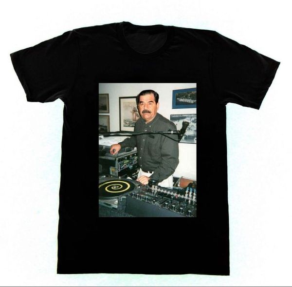 Erkek T-Shirt Moda Marka Tops Erkek Tshirt Erkekler DJ Saddam Hüseyin T-shirt Teknikleri 1200 Irak Evi EDM Hip Hop Pamuk Tees