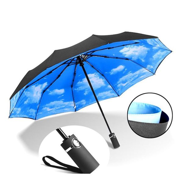 

strong wind resistant double fully-matic umbrella folding 10k large fiberglass parasol rain for women men business u qylahk