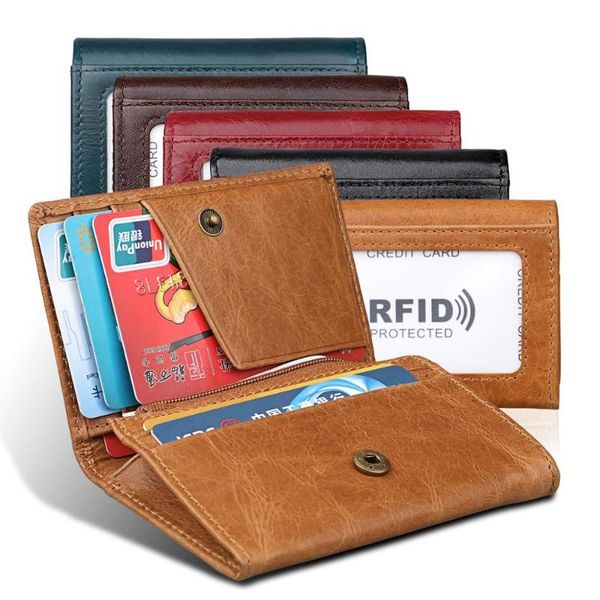 

wallets korean casual rfid leather wallet short zipper british multi-function case coin bags carteira, Red;black