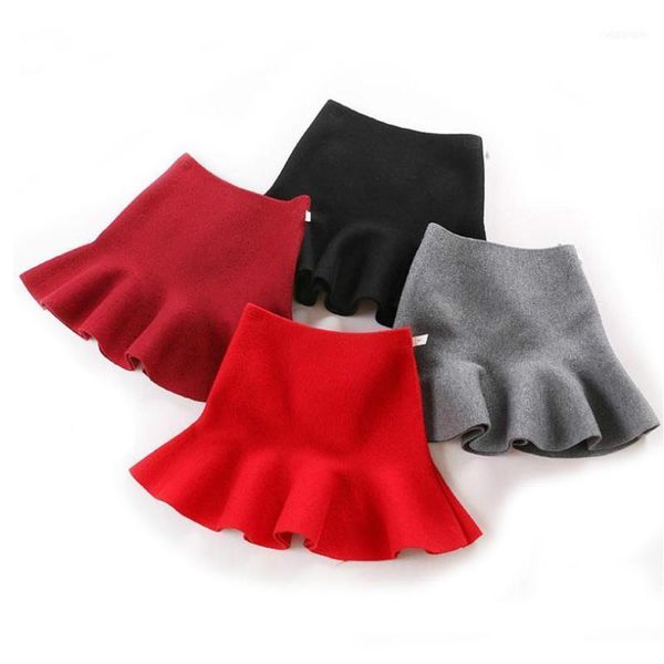 

skirts #1al271 solid simple lace hem casual 4-12yrs girls1, Blue