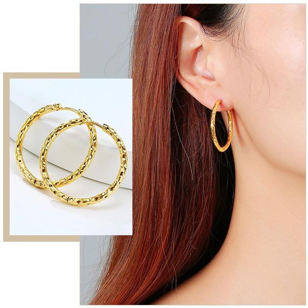 

hoop & huggie simple earrings for women,gold color irregular surface stainless steel circle ear clip, fashion lady gifts jewelry, Golden;silver